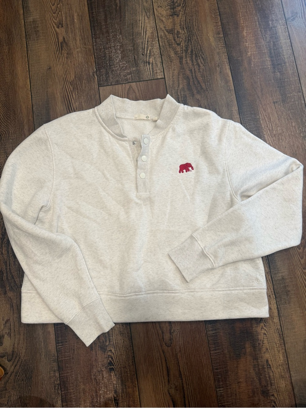 Women’s Henley Sweatshirt with Alabama Elephant Embroidery